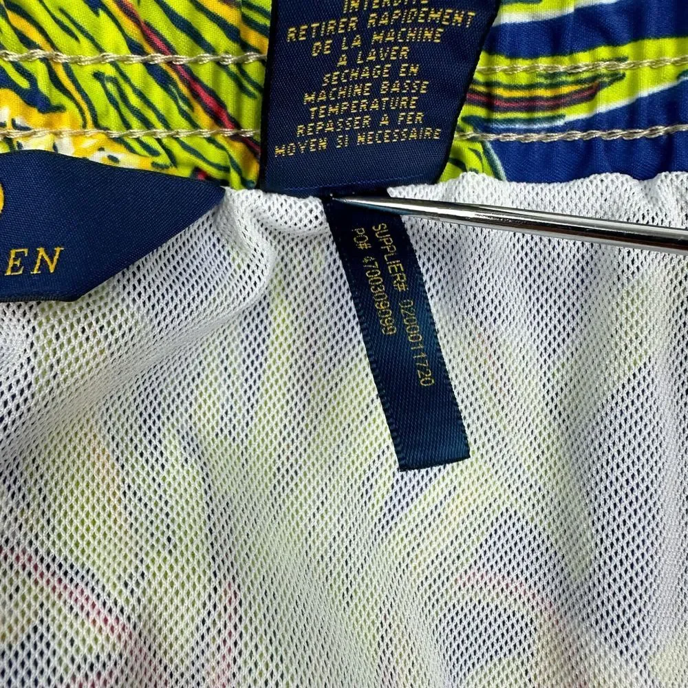 Polo Ralph Lauren Swim Trunks Men's 2XB Lined Blue Hawaiian Hibiscus Floral 6.5